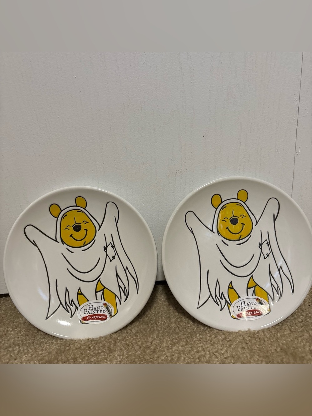 Disney Winnie the Pooh Ghost Accent Plates - Set of 2